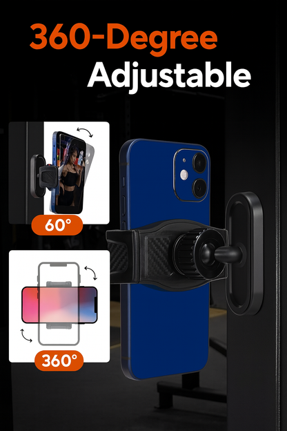 Magnetic Phone Holder for Gym, 360° Adjustable Strong Magnet Base Mount