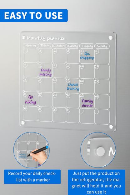 Magnetic Schedule Planner For Fridge【Permanently reusable】