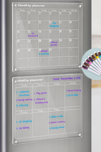 Magnetic Schedule Planner For Fridge【Permanently reusable】