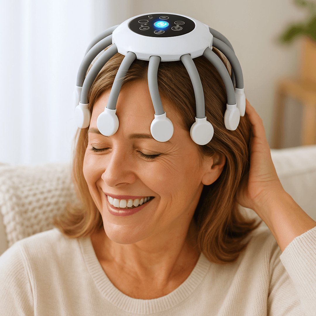Woman relaxing with ScalpCalm